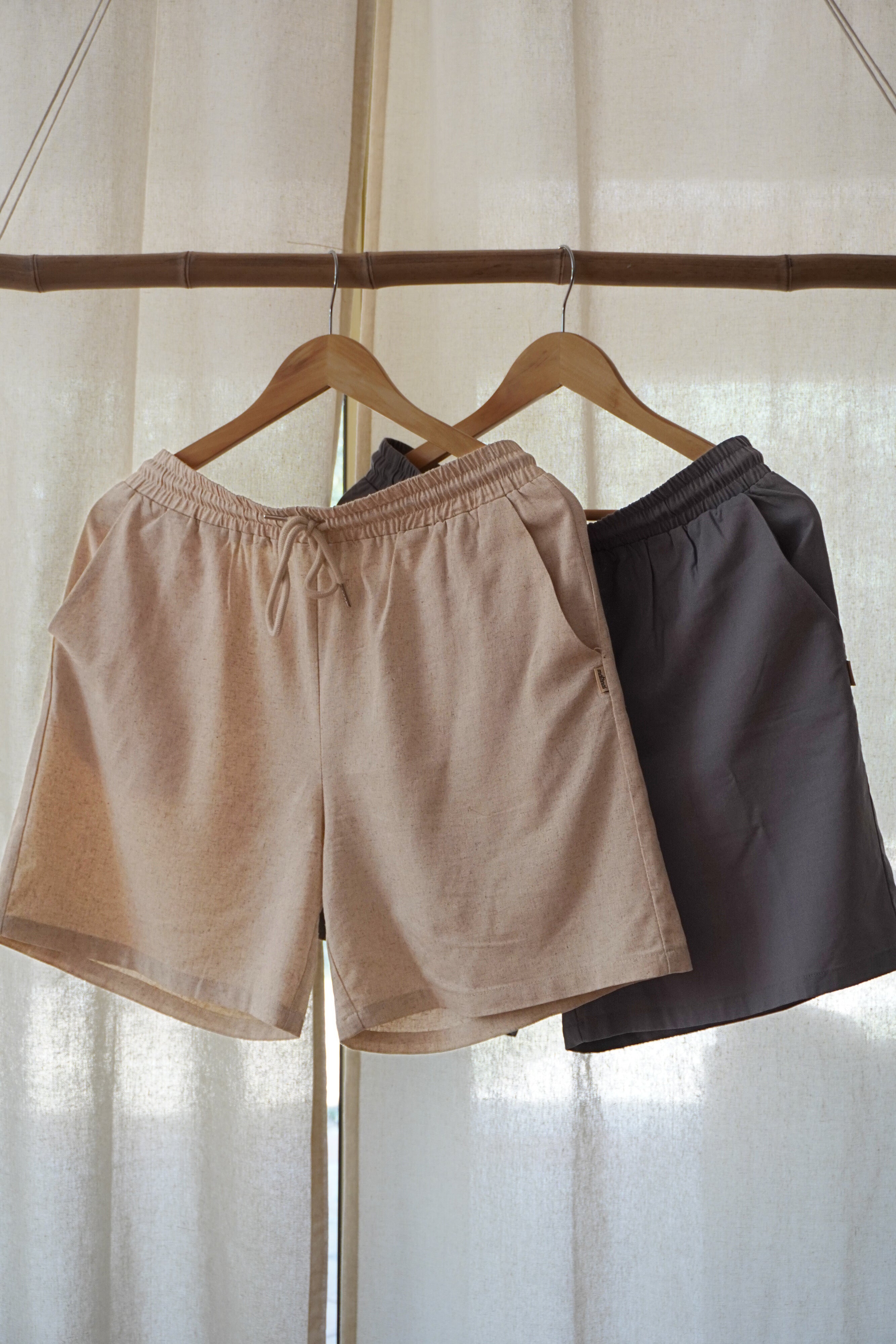Short en lin & coton - Matanai (Gris)